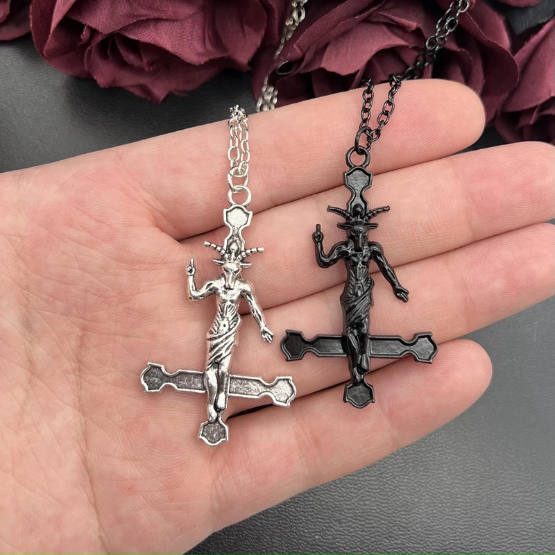 Baphomet Inverted Cross Pendant