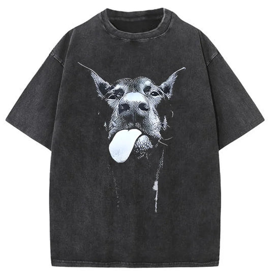 Gothic Dog Printed T-Shirt