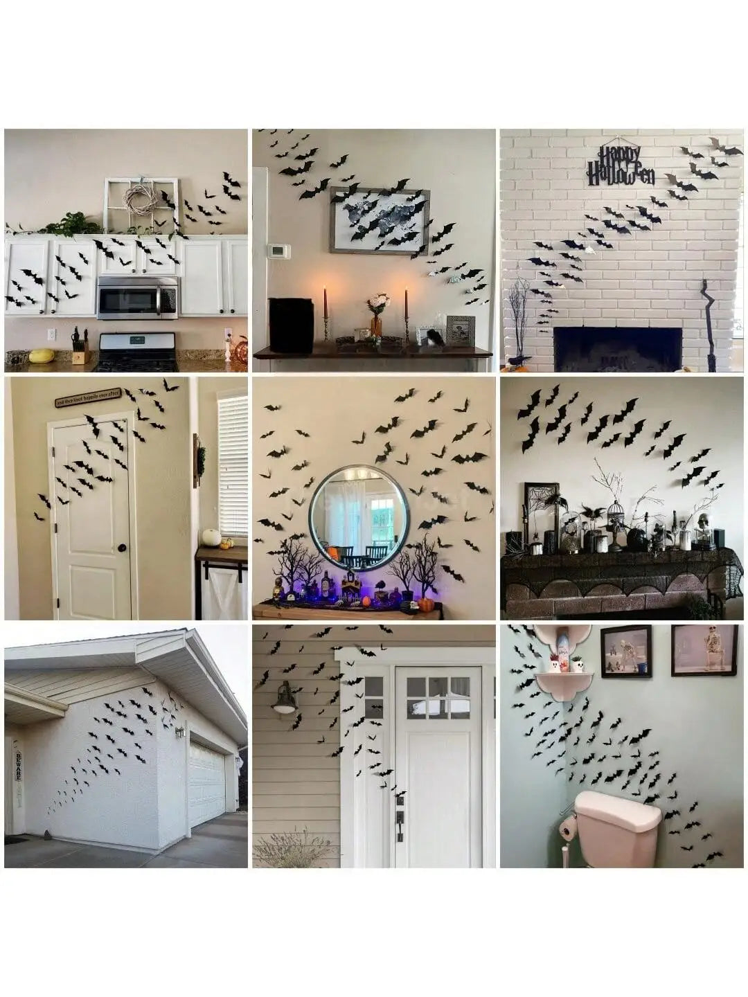 3D Waterproof black Bats Wall Decoration