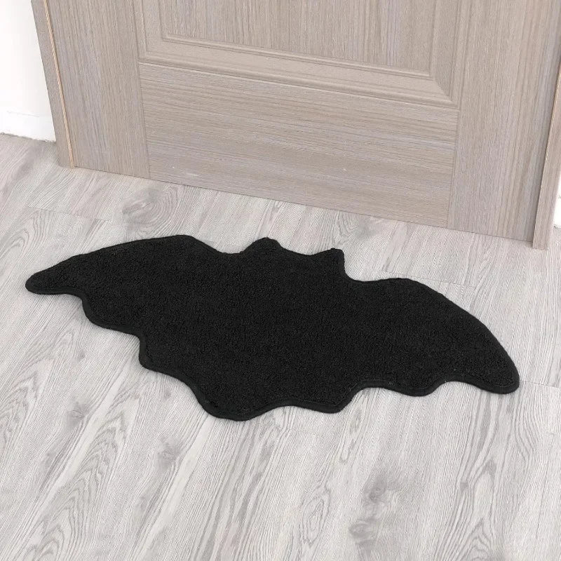 Black Spider Web Halloween Rug